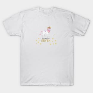 Seventh birthday. Seven. Unicorn Birthday invitation. Party invitation T-Shirt